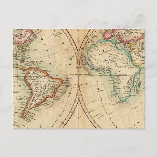 Cartão Postal Mapa do Mundo 3 (Frente)