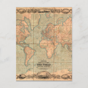 Cartão Postal Mapa do Mundo Antigo 4
