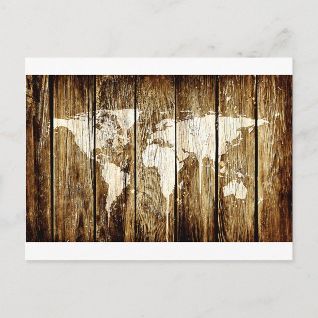 Cartão Postal mapa do mundo celeiro 2 (Frente)