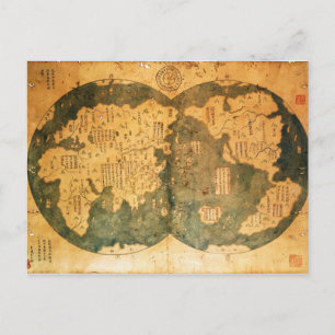 Cartão Postal Mapa do Mundo Chinês de 1418 por Gavin Menzies
