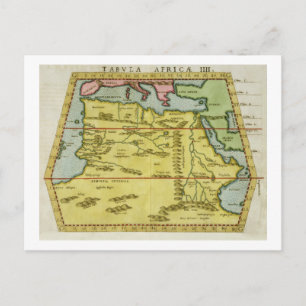 Cartão Postal Mapa do Norte de África, c.1580s (gravação colo