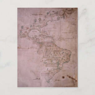 Cartão Postal Mapa do Novo Mundo, c.1532