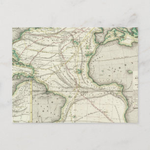 Cartão Postal Mapa do Oceano Atlântico
