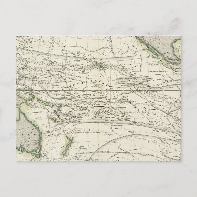 Cartão Postal Mapa do Oceano Pacífico (Frente)