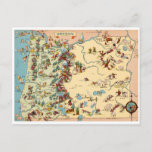Cartão Postal Mapa do Oregon Funny Vintage<br><div class="desc">Carinhoso mapa de colheita do Estado do castor,  também conhecido como a Terra das Maravilhas do Pacífico.</div>