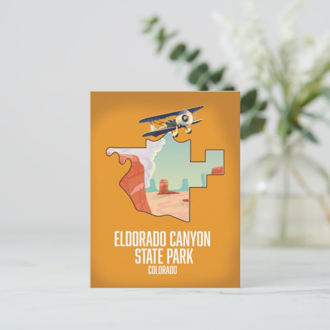 Cartão Postal mapa do Parque Estadual do Eldorado Canyon (Em pé/Frente)