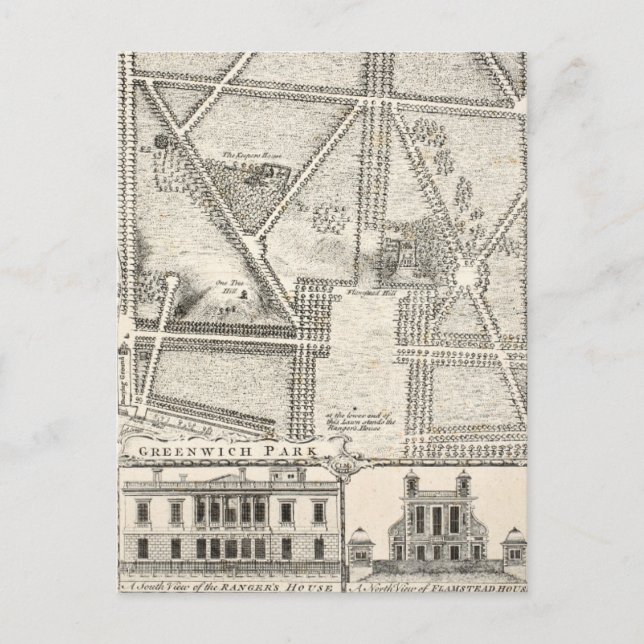 Cartão Postal Mapa do Parque Greenwich (Frente)