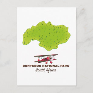Cartão Postal Mapa do Parque Nacional Bontebok África do Sul