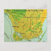 Mapa do Parque Nacional Everglades em Postal