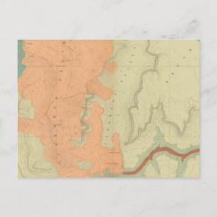 Cartão Postal Mapa Do Planalto De Uinkaret, Metade Sul