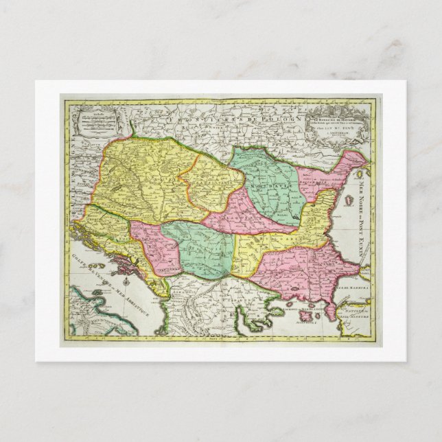 Cartão Postal Mapa do Reino da Hungria e dos Estados que (Frente)