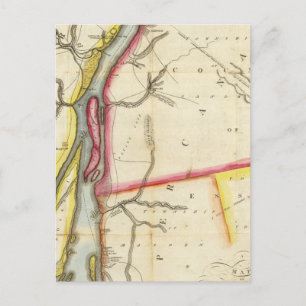 Cartão Postal Mapa do rio Detroit e País Adjacente