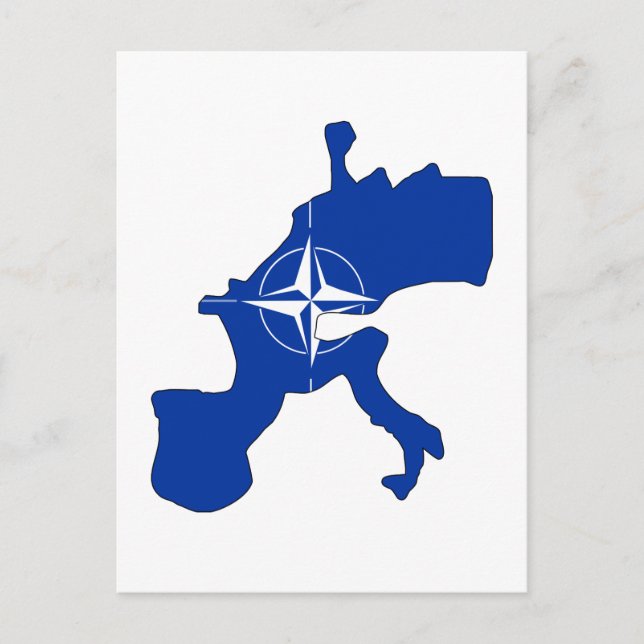 Cartão Postal Mapa do sinalizador da Nato (Frente)