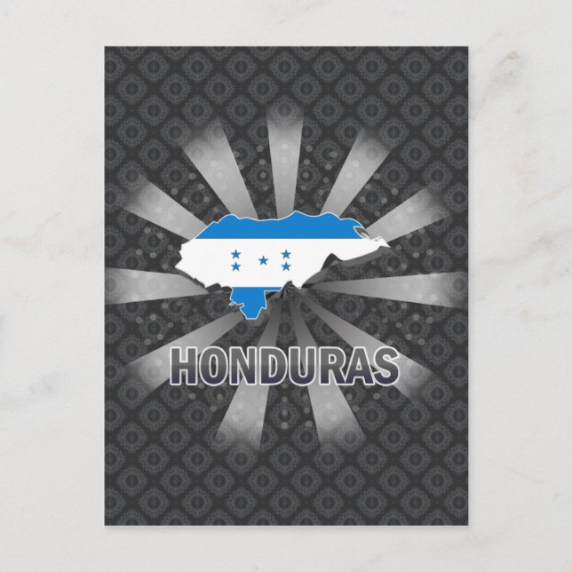 Cartão Postal Mapa do Sinalizador Honduras 2.0 (Frente)