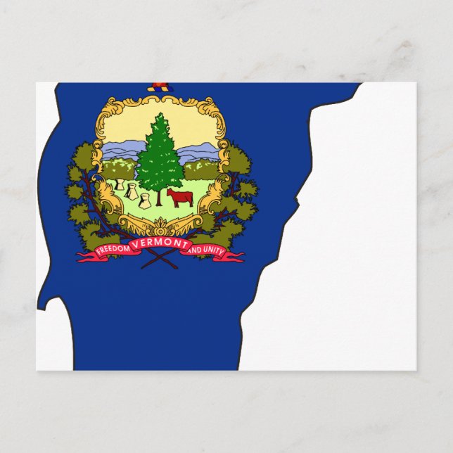 Cartão Postal Mapa do Sinalizador Vermont (Frente)
