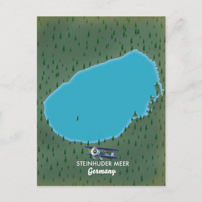 Cartão Postal Mapa do Steinhuder Meer Alemanha (Frente)