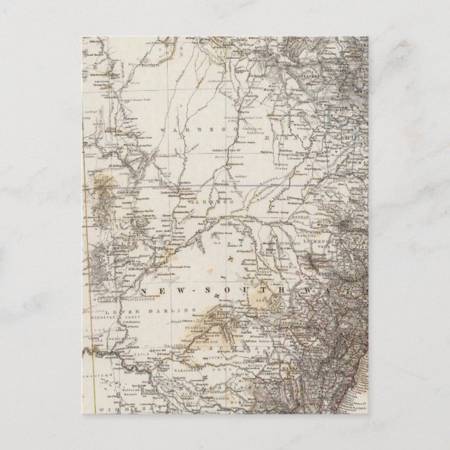 Cartão Postal Mapa do Sudeste da Austrália (Frente)