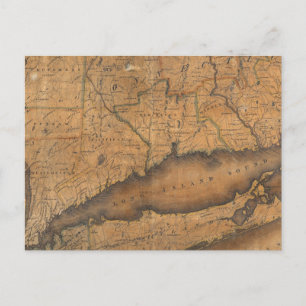 Cartão Postal Mapa do Sul do Estado de Nova Iorque