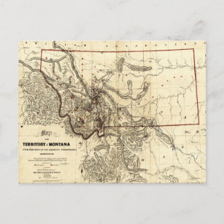 Cartão Postal Mapa do Território de Montana (1865)