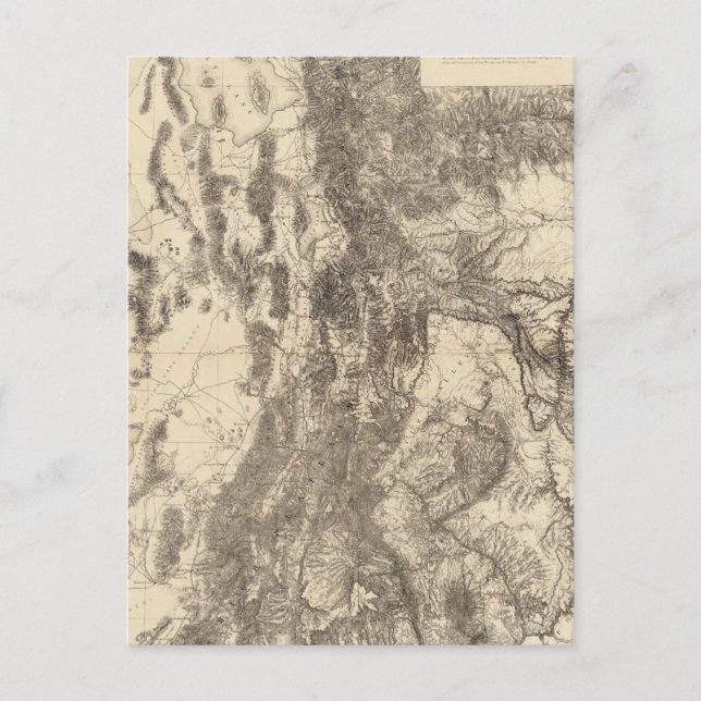 Cartão Postal Mapa do Território de Utah (Frente)