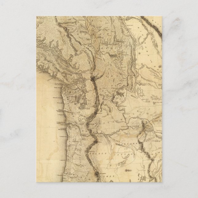 Cartão Postal Mapa do Território do Oregon (Frente)