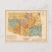 Mapa do Território Indiano e de Oklahoma (1890)