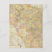 Mapa do Texas do Condado e Ferrovia em Grande Esca