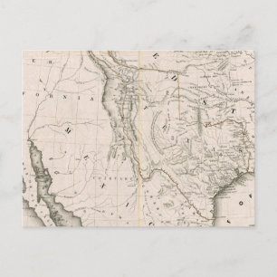 Cartão Postal Mapa Do Texas E Dos Países Adjacentes
