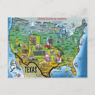 Cartão Postal Mapa do TX USA