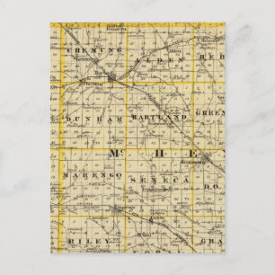 Cartão Postal Mapa dos condados Boone e McHenry