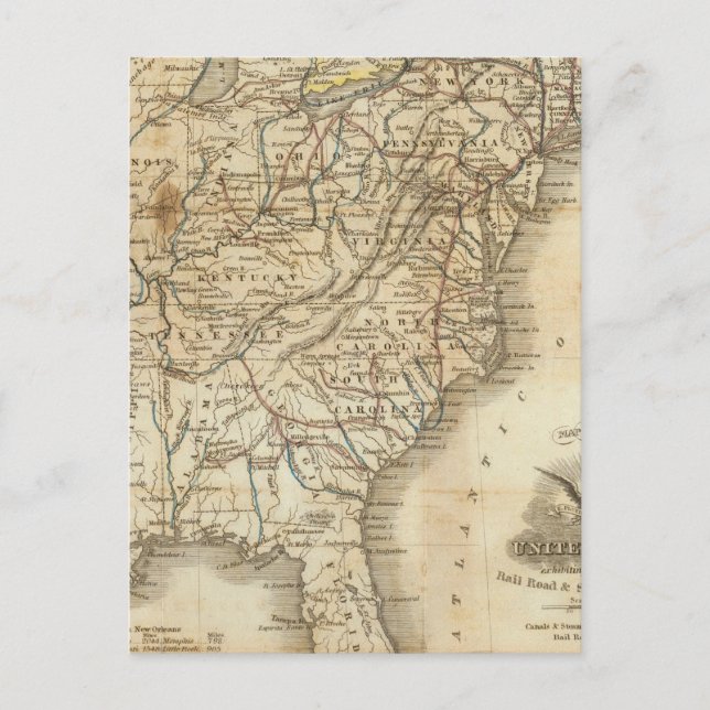 Cartão Postal Mapa Dos Estados Unidos 3 (Frente)