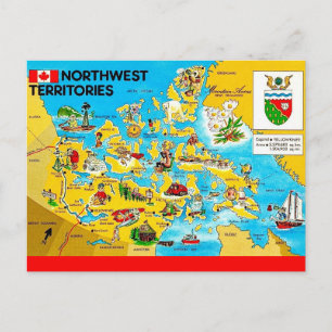 Cartão Postal Mapa dos Territórios do Noroeste em Postal