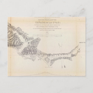 Cartão Postal Mapa e Perfil do Canadá de las Uvas