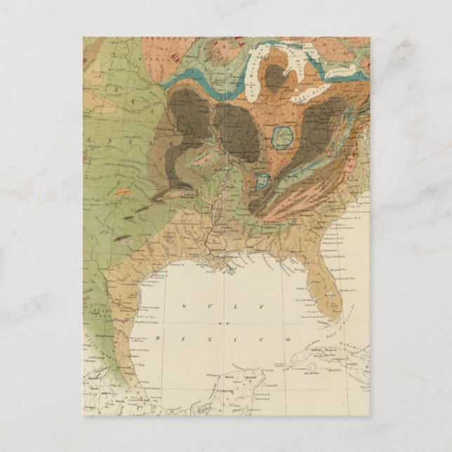 Cartão Postal Mapa E.U. de Geol (Frente)