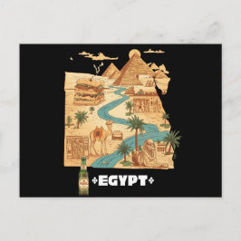 Cartão Postal Mapa Engraçado do Egito Vibes Egípcias