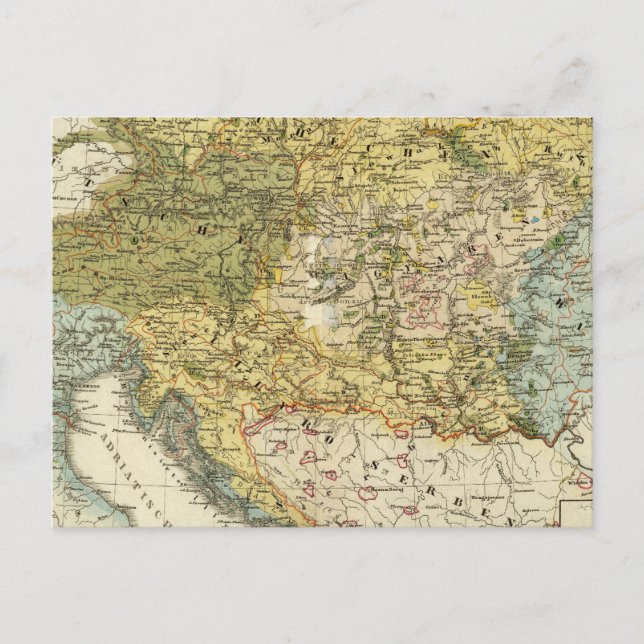 Cartão Postal Mapa etnográfico da Europa (Frente)