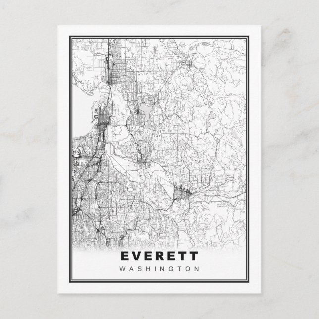 Cartão Postal Mapa Everett (Frente)