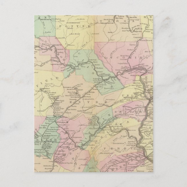 Cartão Postal Mapa ferroviário da Penn (Frente)