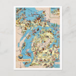 Cartão Postal Mapa Funny do Michigan Vintage<br><div class="desc">Carinhoso mapa do Estado dos Lagos Excelentes,  também conhecido como Estado Wolverine,  a Capital Motor do Mundo,  o Estado de Mitten,  e a Wonderland da Água do inverno. Colete todos os 50 cartões postais estaduais na minha loja!</div>