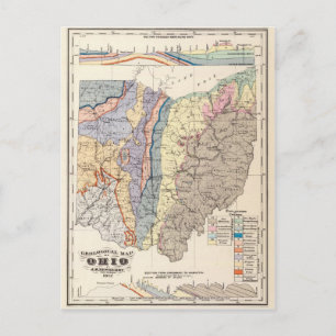 Cartão Postal Mapa geológico de Ohio