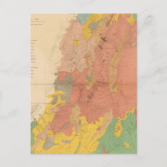 Cartão Postal Mapa geológico de Utah (Frente)
