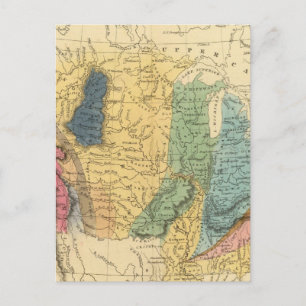 Cartão Postal Mapa geológico dos Estados Unidos