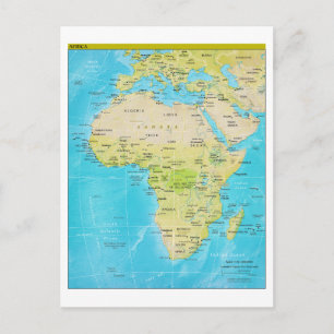 Cartão Postal Mapa Geopolítico Regional da África