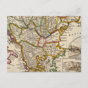 Cartão Postal Mapa geral da Turquia na Europa