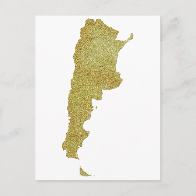 Cartão Postal Mapa Gilded Argentina - Argentina Dorada (Frente)