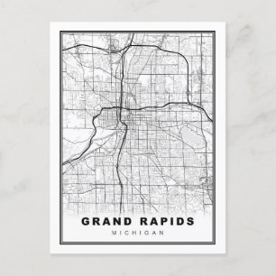 Cartão Postal Mapa Grande dos Rapids