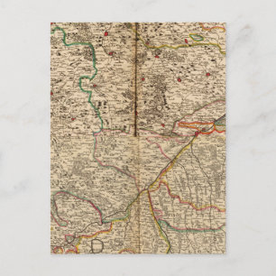 Cartão Postal Mapa gravado das florestas da Alemanha