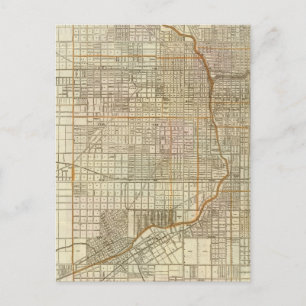 Cartão Postal Mapa-guia de Chicago de Blanchard
