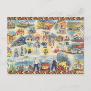 Cartão Postal Mapa hipotético da Cidade do México e dos arredore