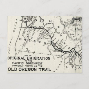 Cartão Postal Mapa Histórico Antigo da Trilha de Oregon